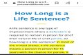 How long is a life sentence